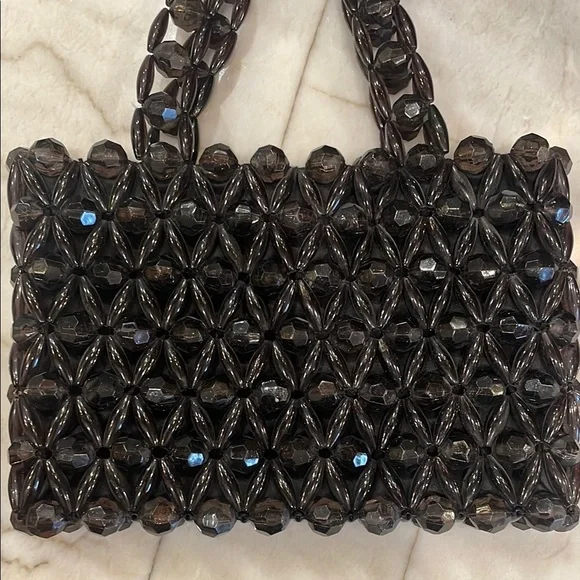 Bebe Black Mini Bag with Textured Lattice Design - Picture 9 of 11